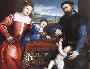 Lorenzo Lotto Giovanni della Volta with His Wife and Children oil painting artist
